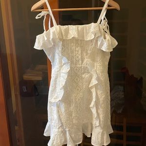 Majorelle white mini strapless dress. Worn once for graduation